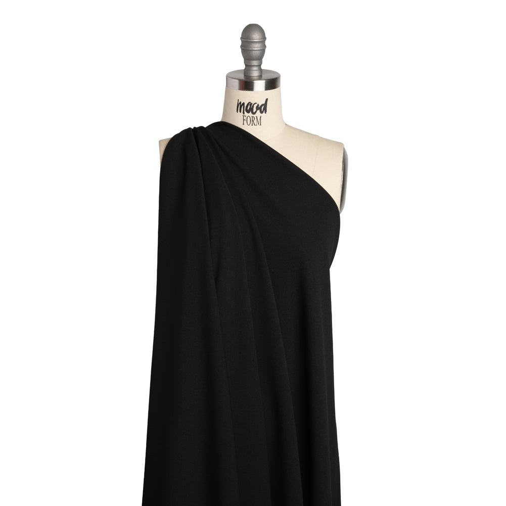 Polyester Crepe Faced Interlock Knit - Black - Designer Deadstock - Joann Fabrics