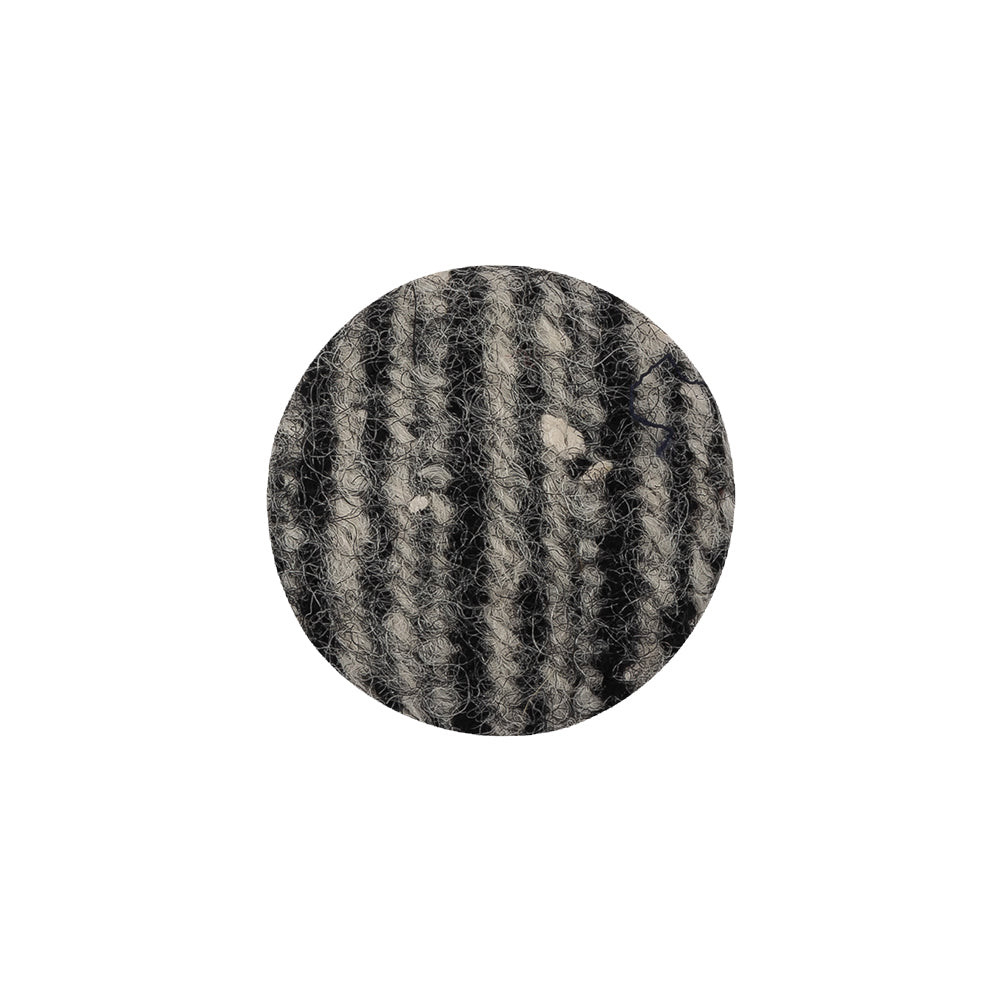 Black, Agate Gray and White Tweed Fabric Covered Wool and Metal Shank Back Button - 32L/20mm - Joann Fabrics