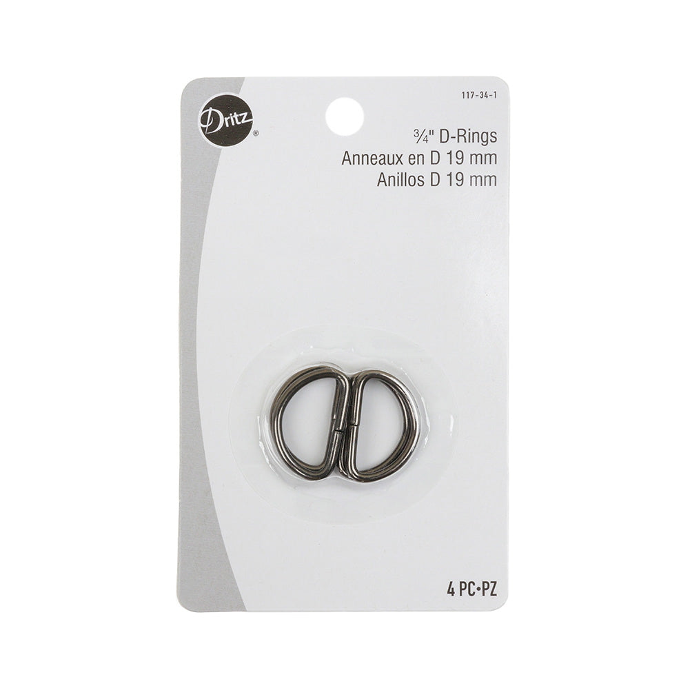Dritz 4pc Black D-Rings - 0.75