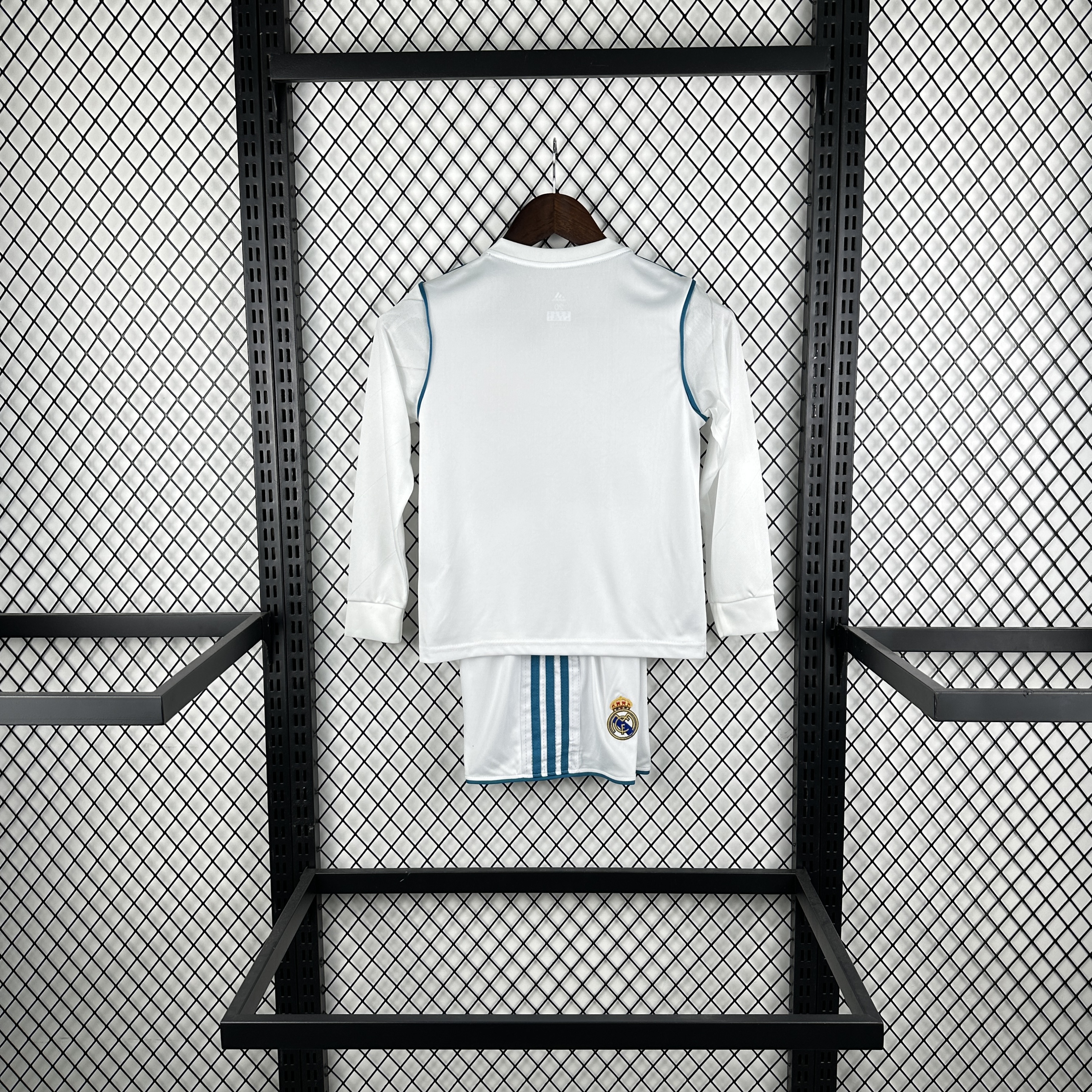 2017/2018 Retro Long Sleeve Real Madrid Home Football Shirt 1:1 Thai Quality Kids Size