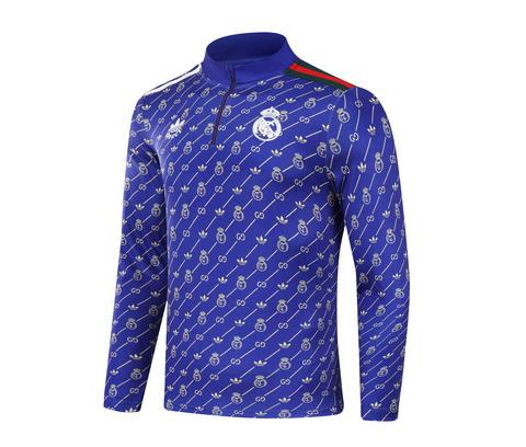 2024/2025 Real Madrid Royal Purple joint model Half-Pull Training Suit Football Shirt 1:1 Thai Quality Set