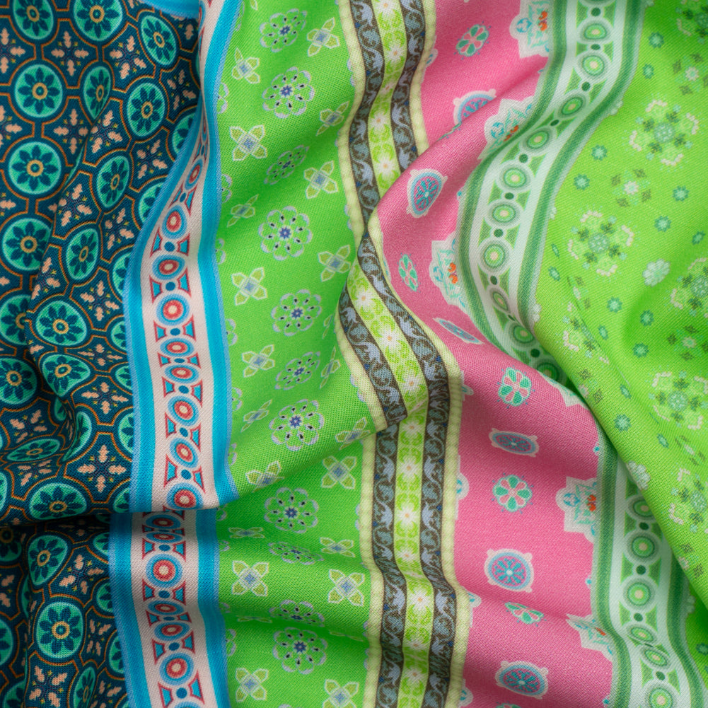 Mood Exclusive Lime Vibrant Views Stretch Sustainable Rayon Batiste Panel - Joann Fabrics