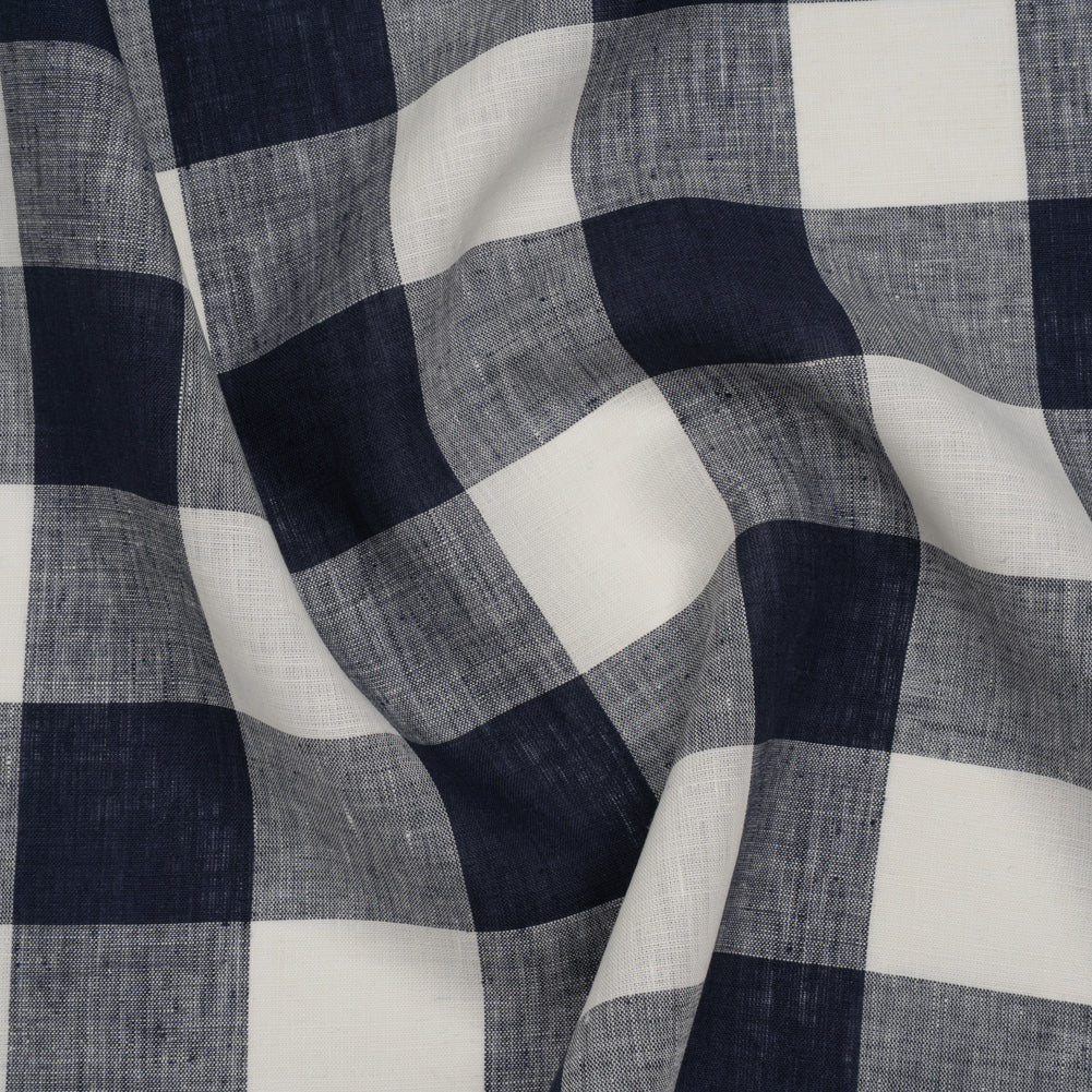 Lightweight Linen Woven - Navy and Cream Buffalo Check - Joann Fabrics