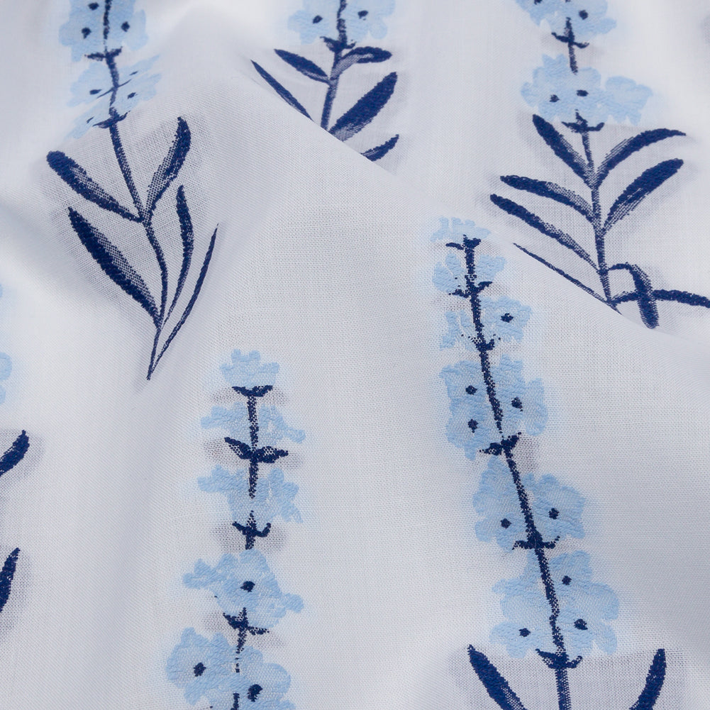 Italian Classic Blue and White Floral Cotton Jacquard - Joann Fabrics
