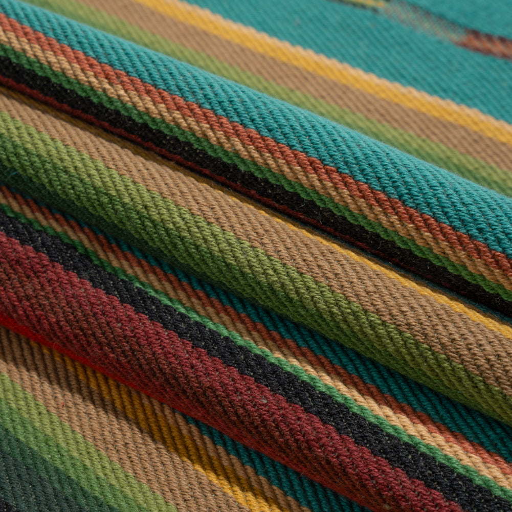 Arizona Turquoise, Red and Green Striped Cotton Twill - Joann Fabrics