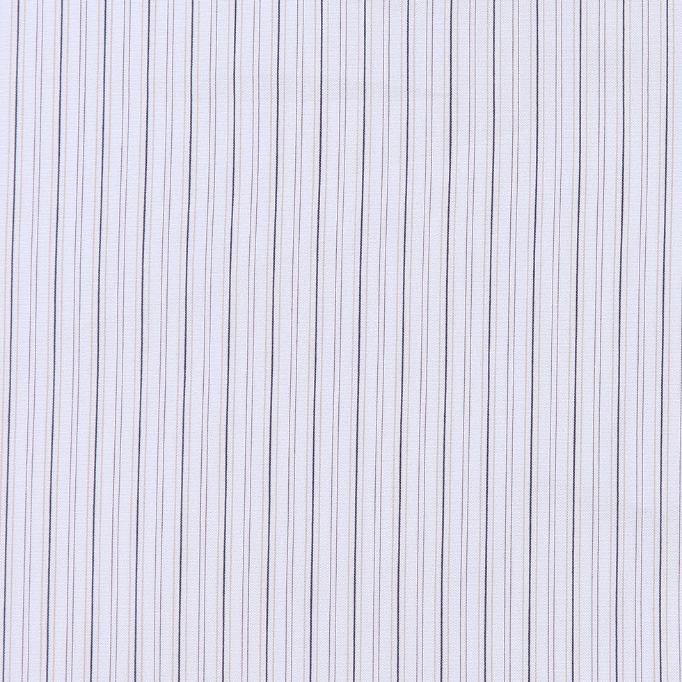 Warm White, Black and Brown Striped Stretch Cotton Shirting - Joann Fabrics