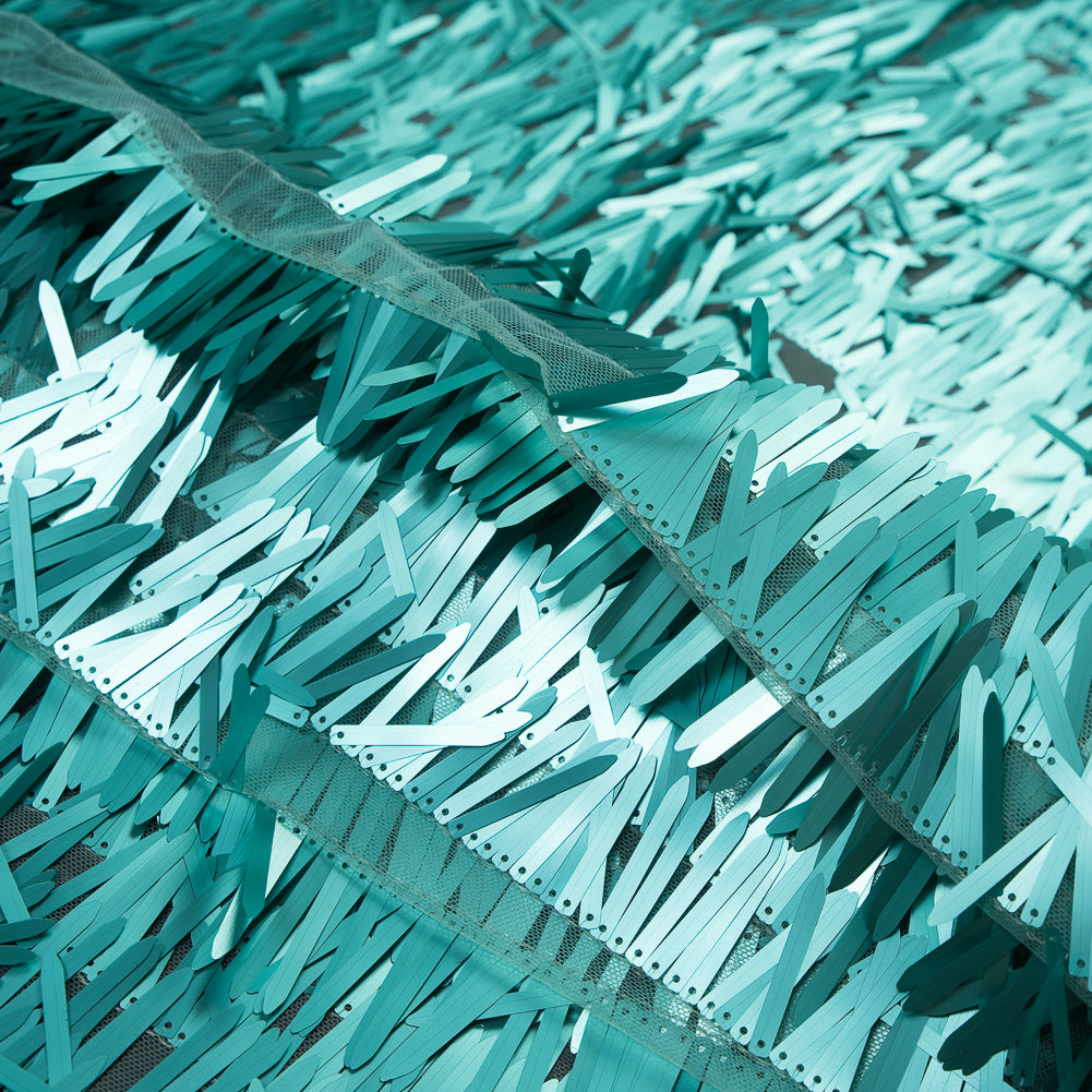 Soft Tulle with Fringe Sequins - Dull Mint - Phryne Collection - Joann Fabrics