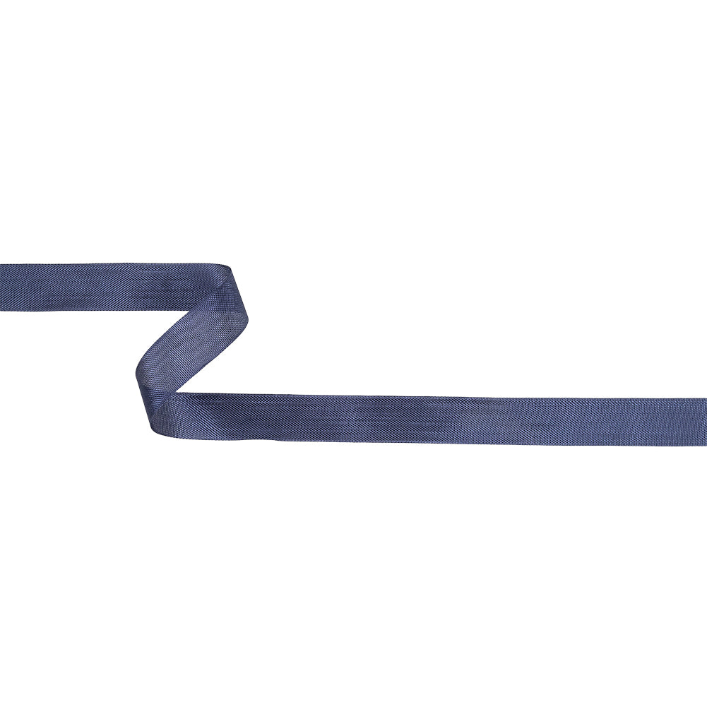 Stormy Blue Woven Edge Rayon Seam Binding - 0.5