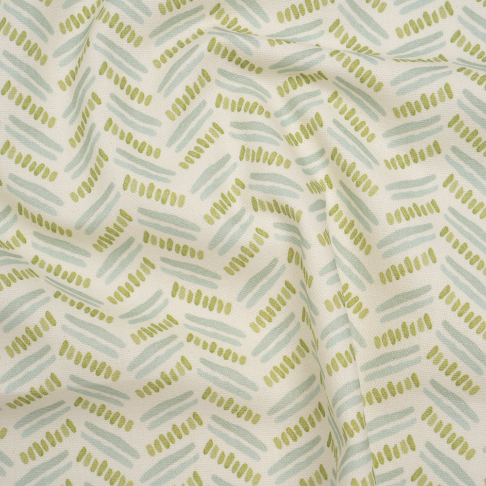 Cotton and Linen Canvas Print - Opal Watercolor Herringbone Chevron - British Imported - Joann Fabrics