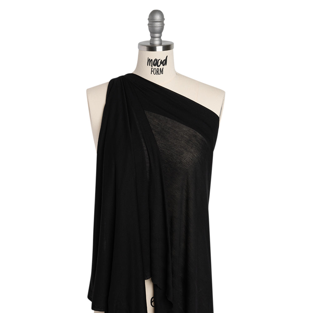 Lightweight Viscose and Silk Jersey - Black - Deadstock - Joann Fabrics