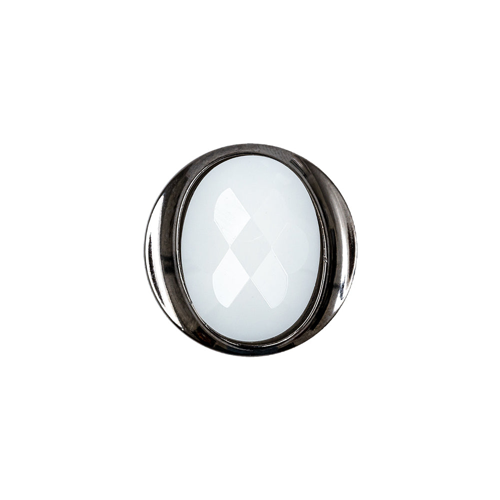 White and Gunmetal 2-Piece Faceted Shank Back Button - 30L/19mm - Joann Fabrics
