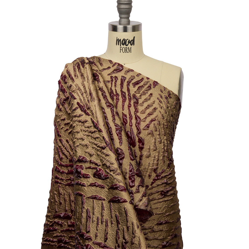 Metallic Wine and Gold Abstract Luxury Brocade - Joann Fabrics