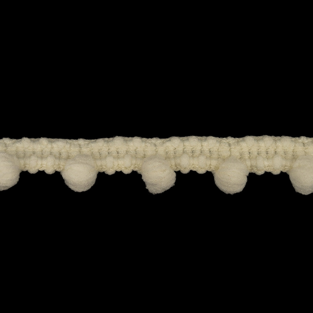 White Asparagus Puffy Bobbles Stretch Trim - 0.375