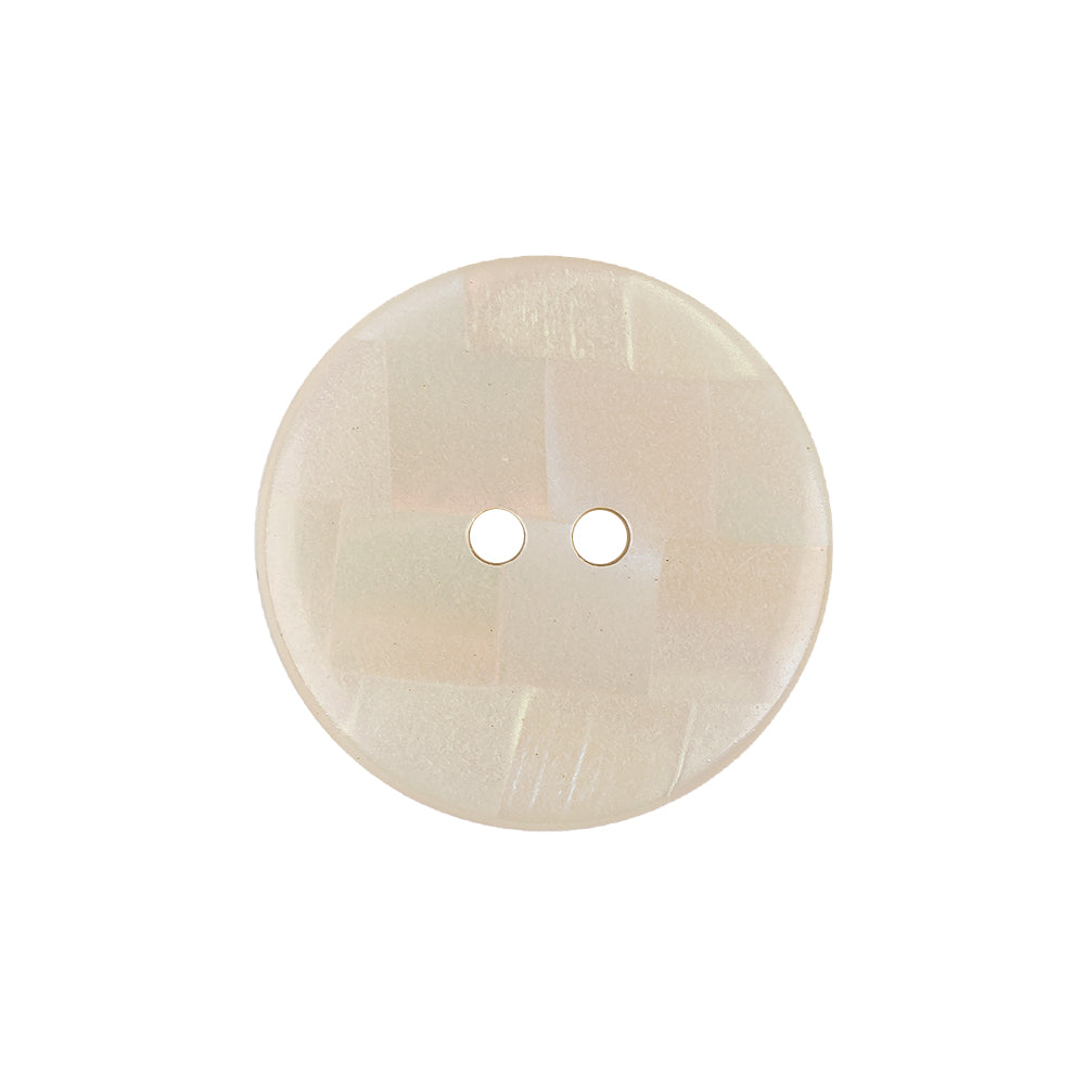 Antique White and Peach Dust Iridescent Patchwork 4-Hole Plastic Saucer Button - 36L/23mm - Joann Fabrics