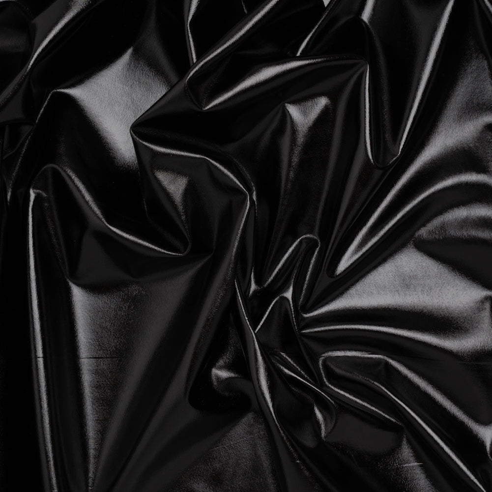 Knit Faux Leather with PET Anodized Aluminum Film - Black - Elizabeth Collection - Joann Fabrics