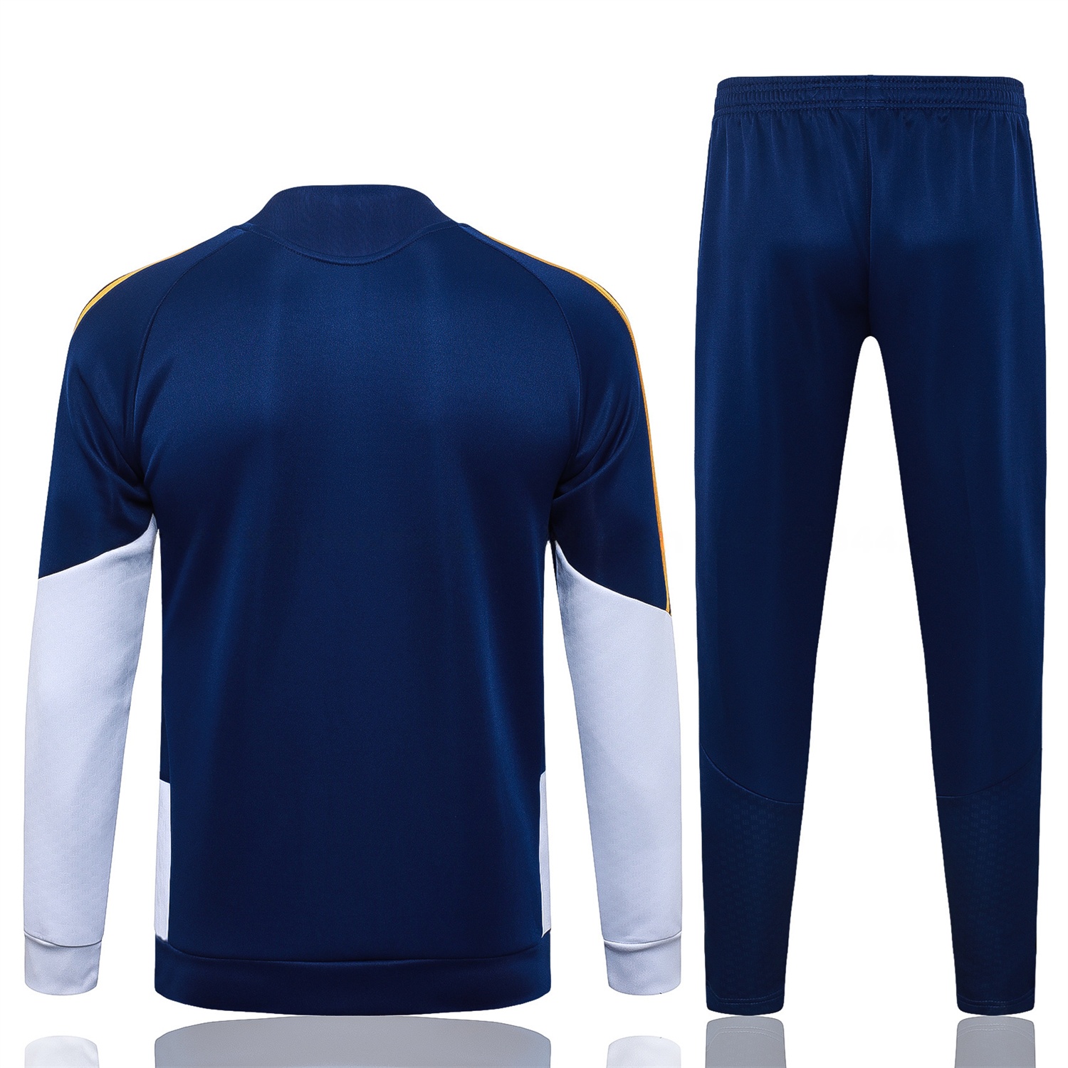 Real Madrid 26-27 Long Sleeves Training Set - Yellow Edge Deep Blue Top And Pants - UnitedFutballJersey