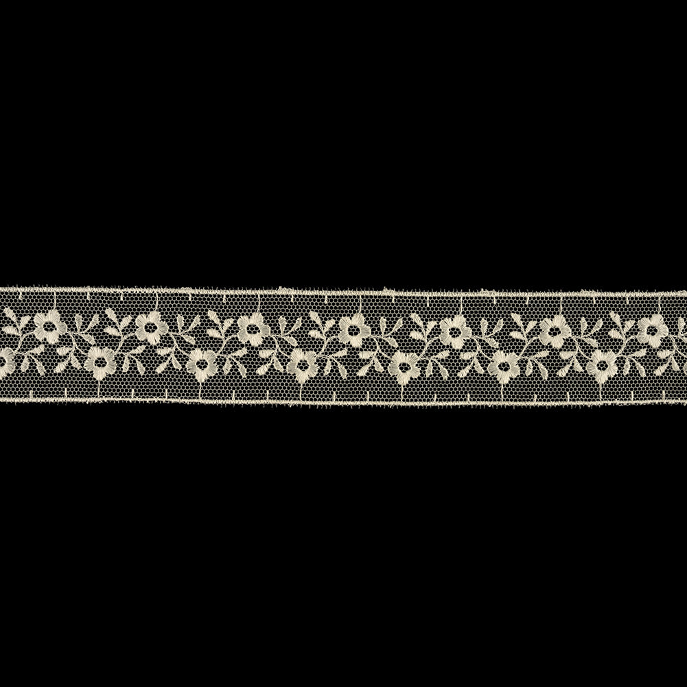 Cloud Dancer Floral Embroidered Lace Trim - 1.25
