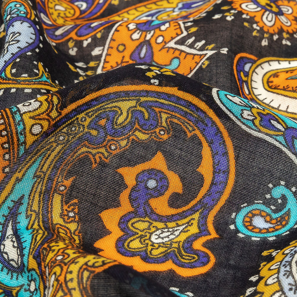 Gauzy Cotton Voile - Midnight Navy, Hawaiian Sunset and Limoges Paisley - Deadstock - Joann Fabrics