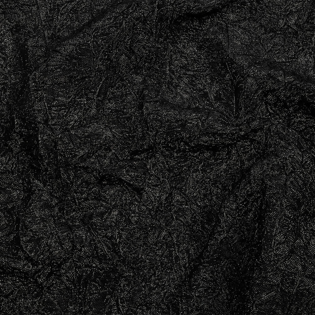 Astrolabe Metallic Black Crinkled Luxury Brocade with Black Backing - Joann Fabrics