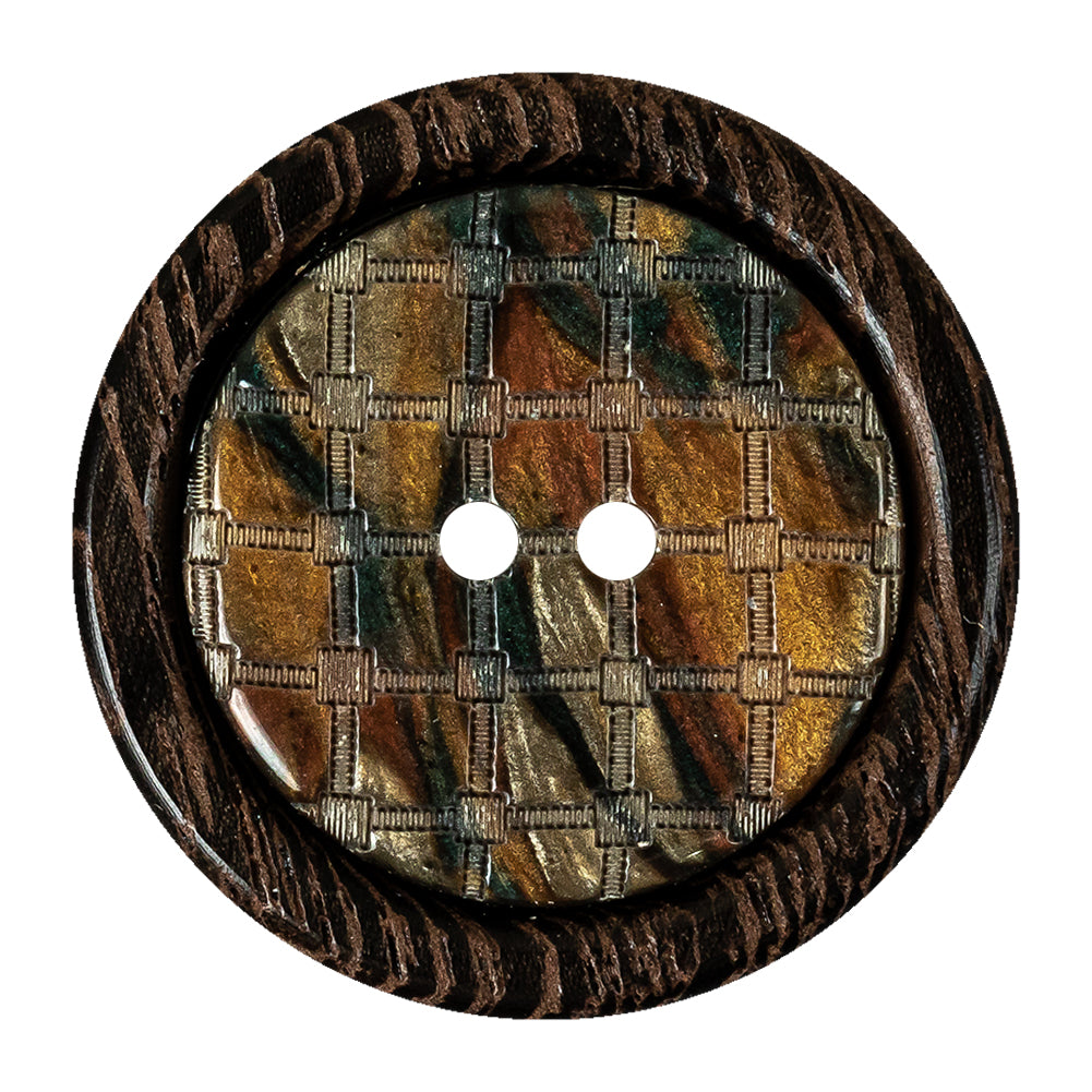 Wenge and Tort Swirls Textured Plastic 2-Hole Button - 58L/37mm - Joann Fabrics