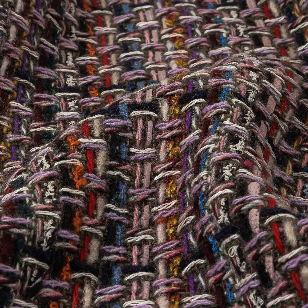 Italian Lilac, Gray and Multicolor Tweedy Plaid Blended Wool Woven - Joann Fabrics