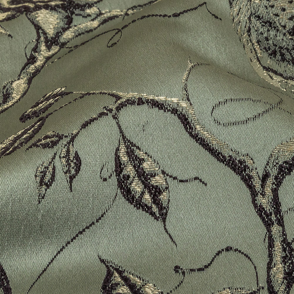 Drapery Jacquard - Ocean Perched Peacocks on Branches - British Imported - Joann Fabrics