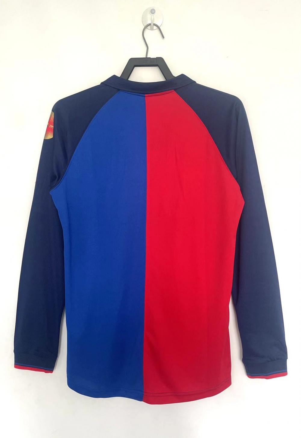 1999/2000 Retro Barcelona Home 100th Anniversary Edition Football Jersey Long Sleeve 1:1 Thailand Quality