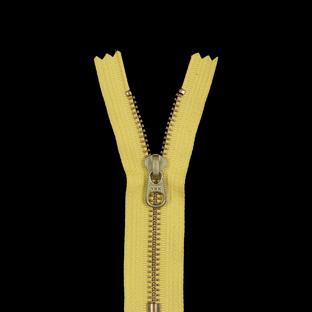 Metal Closed Bottom Zipper with Gold Teeth 4.5