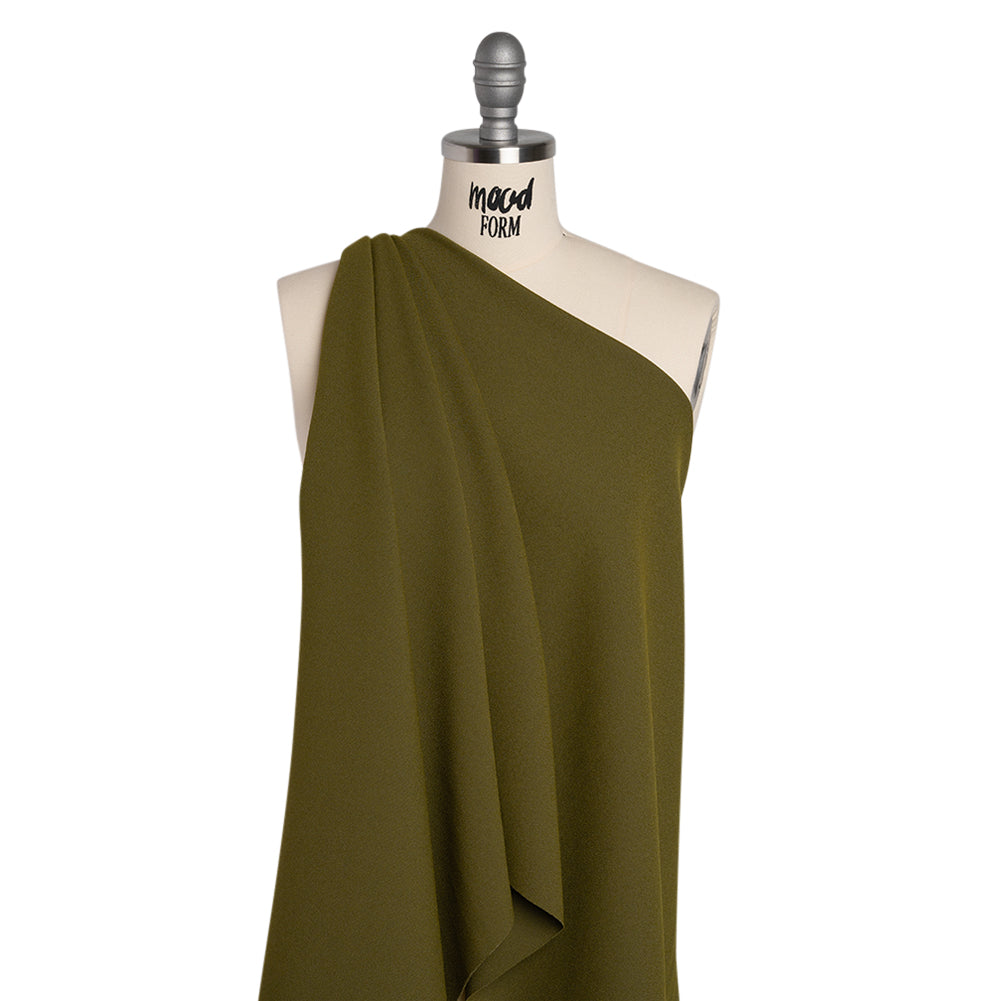 Stretch Polyester Crepe by Alex Perry - Khaki Green - Designer Deadstock - Joann Fabrics