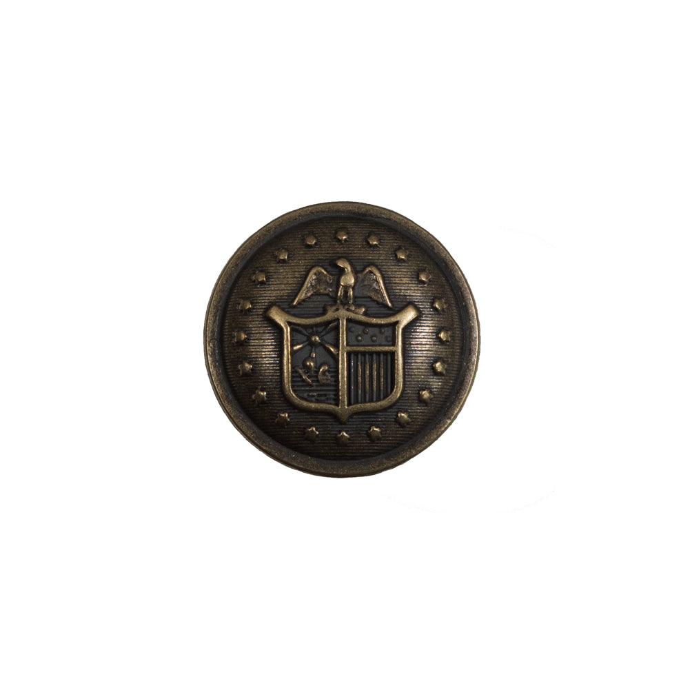 Italian Old Gold Military Shank Back Button - 24L/15mm - Joann Fabrics