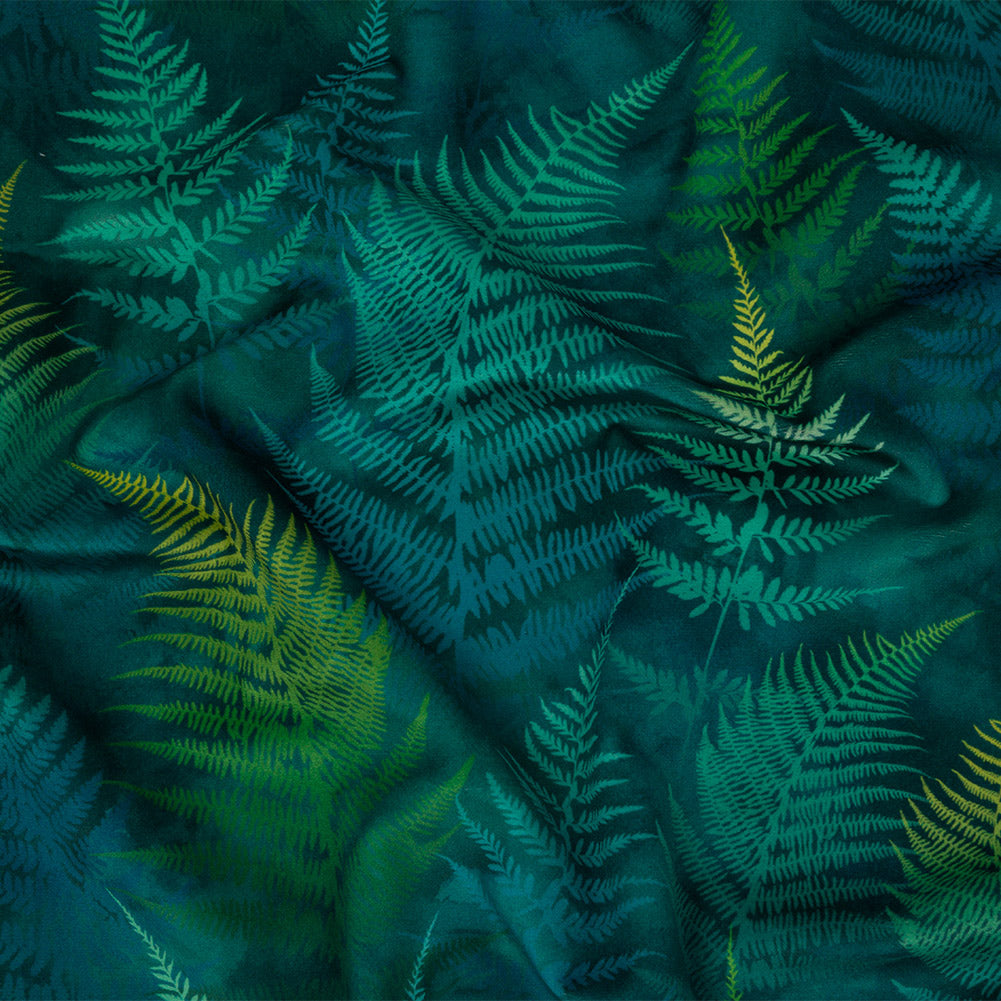 Printed Polyester Velvet - Peacock Foggy Ferns - British Imported - Joann Fabrics