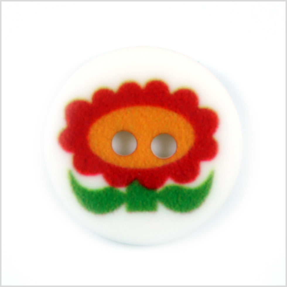 White Kids Flower Button - 24L/15mm - Joann Fabrics