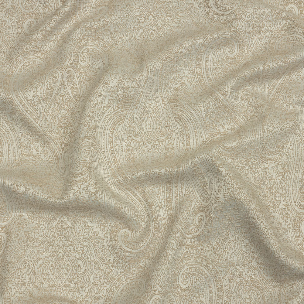 Cotton and Recycled Polyester Drapery Jacquard - Champagne Delicate Paisley - British Imported - Joann Fabrics