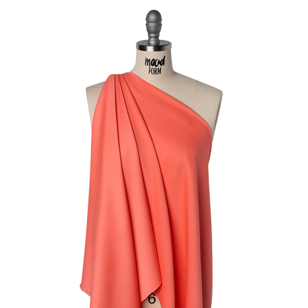 Satin Faced Polyester Crepe by Trina Turk - Coral Lily - Designer Deadstock - Joann Fabrics