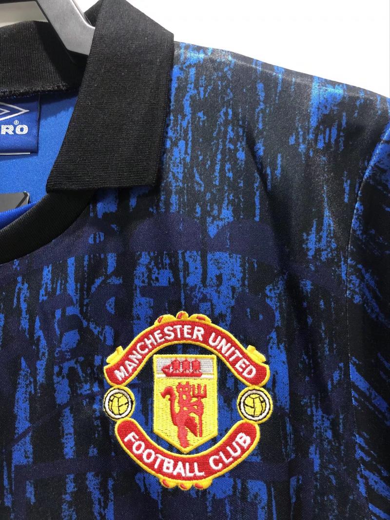 1993 Retro Manchester United blue Football Shirt 1:1 Thai Quality