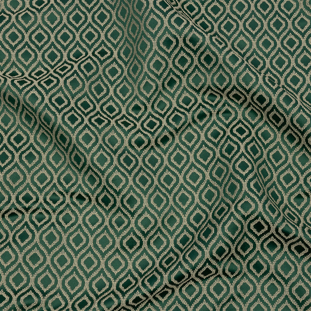 Drapery Jacquard - Emerald Simple Ogees - British Imported - Joann Fabrics