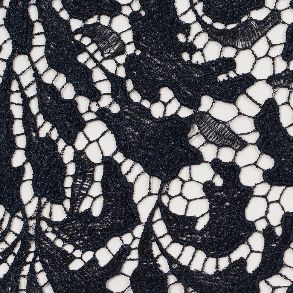 Black Iris Floral Re-embroidered Lace - Joann Fabrics
