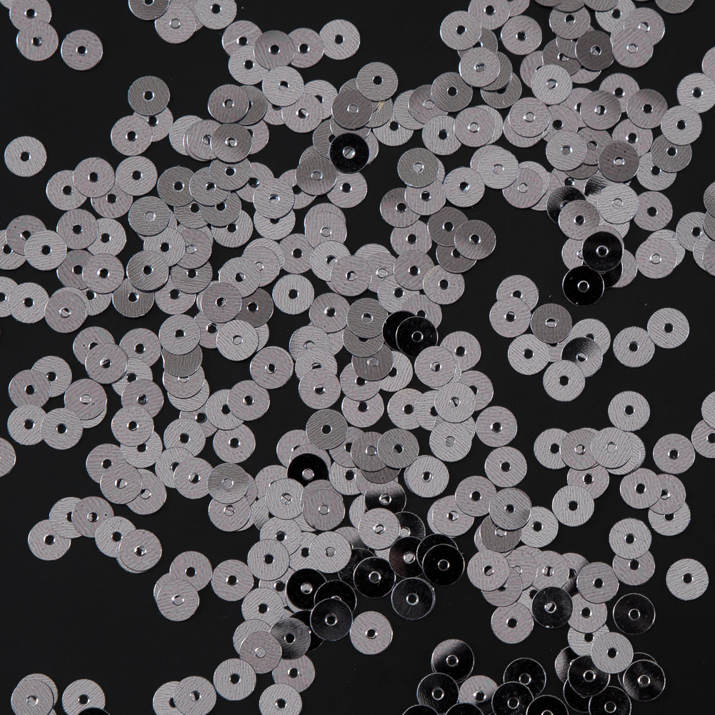 Bag of Old Silver Color Loose Sequins with Silver Back - 5mm - Joann Fabrics