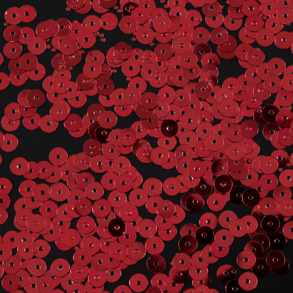 Bag of Red Color Loose Sequins with Silver Back - 5mm - Joann Fabrics