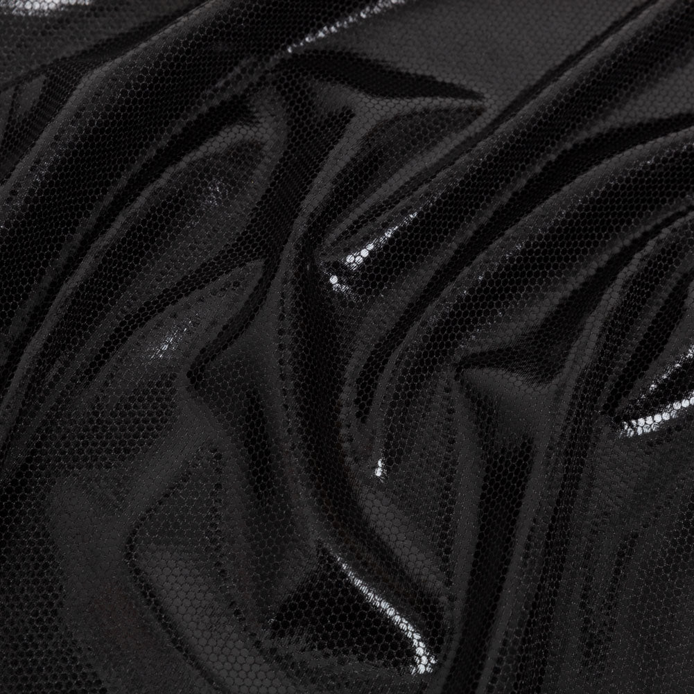 Black Dense Polka Dots Foiled Stretch Polyester Knit - Joann Fabrics