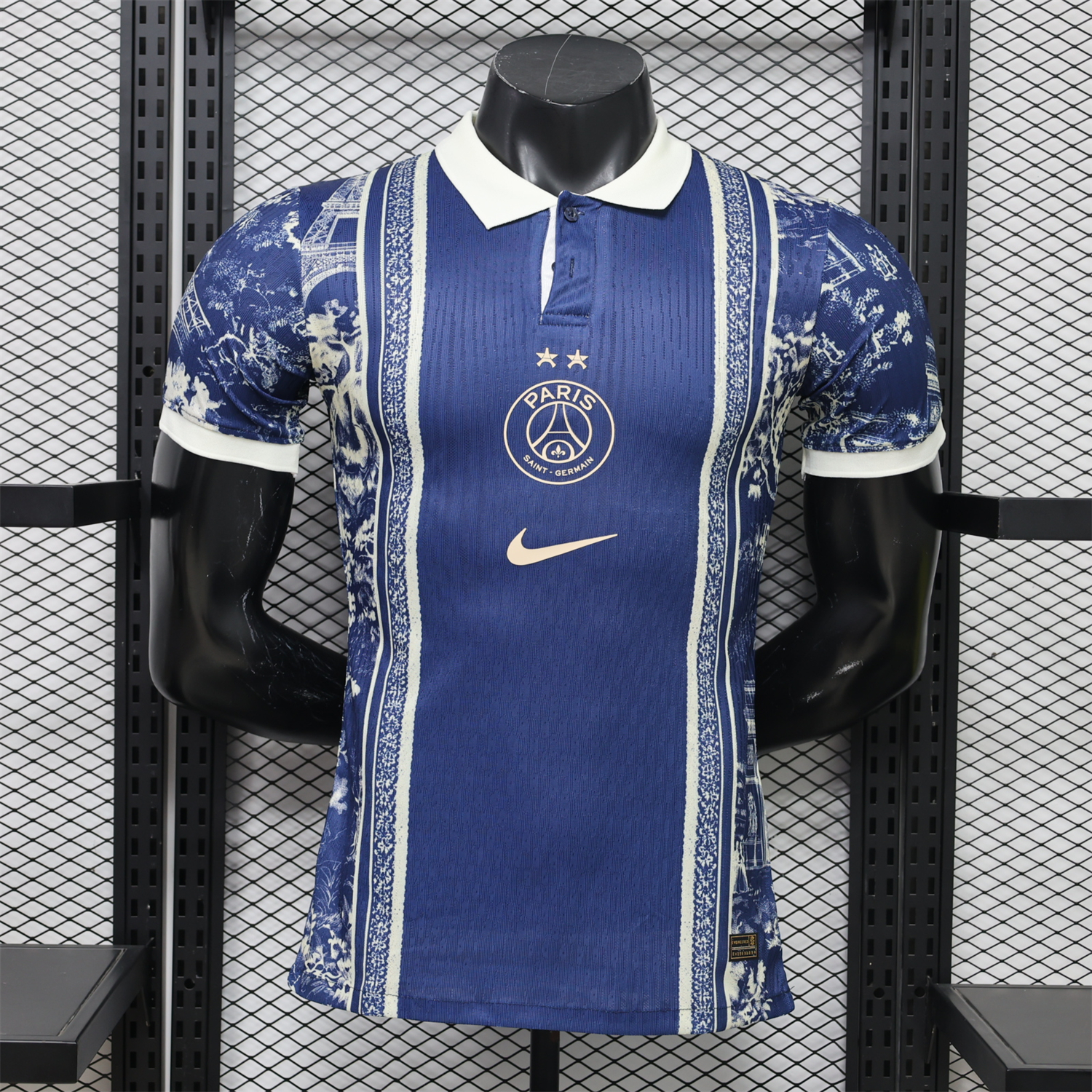 Paris Saint-Germain PSG 26-27 Navy White Porcelain Special Jersey With Star - Player Version - UnitedFutballJersey