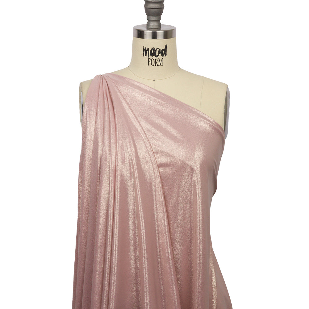 Foiled ITY Interlock Knit - Pink and Gold - Gaby Collection - Joann Fabrics