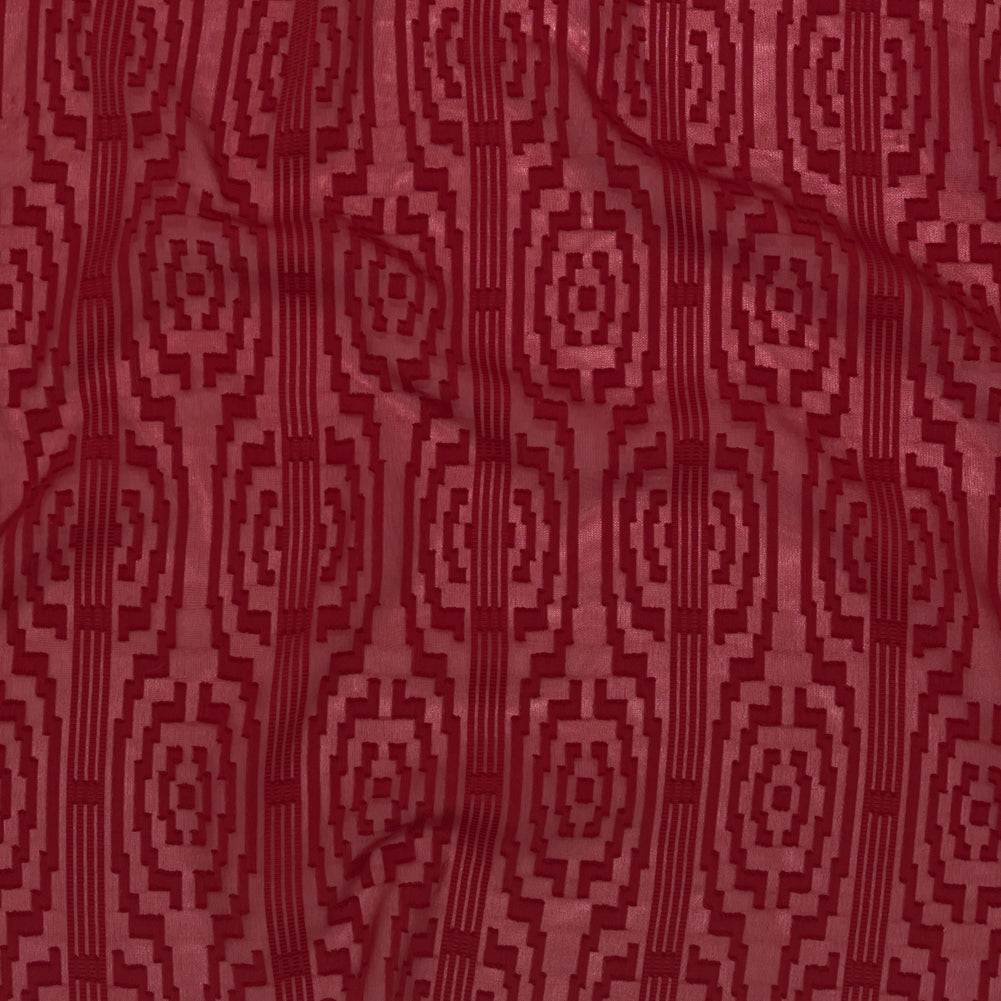 Italian Chili Pepper Geometric Stripes Burnout Polyester Chiffon - Joann Fabrics