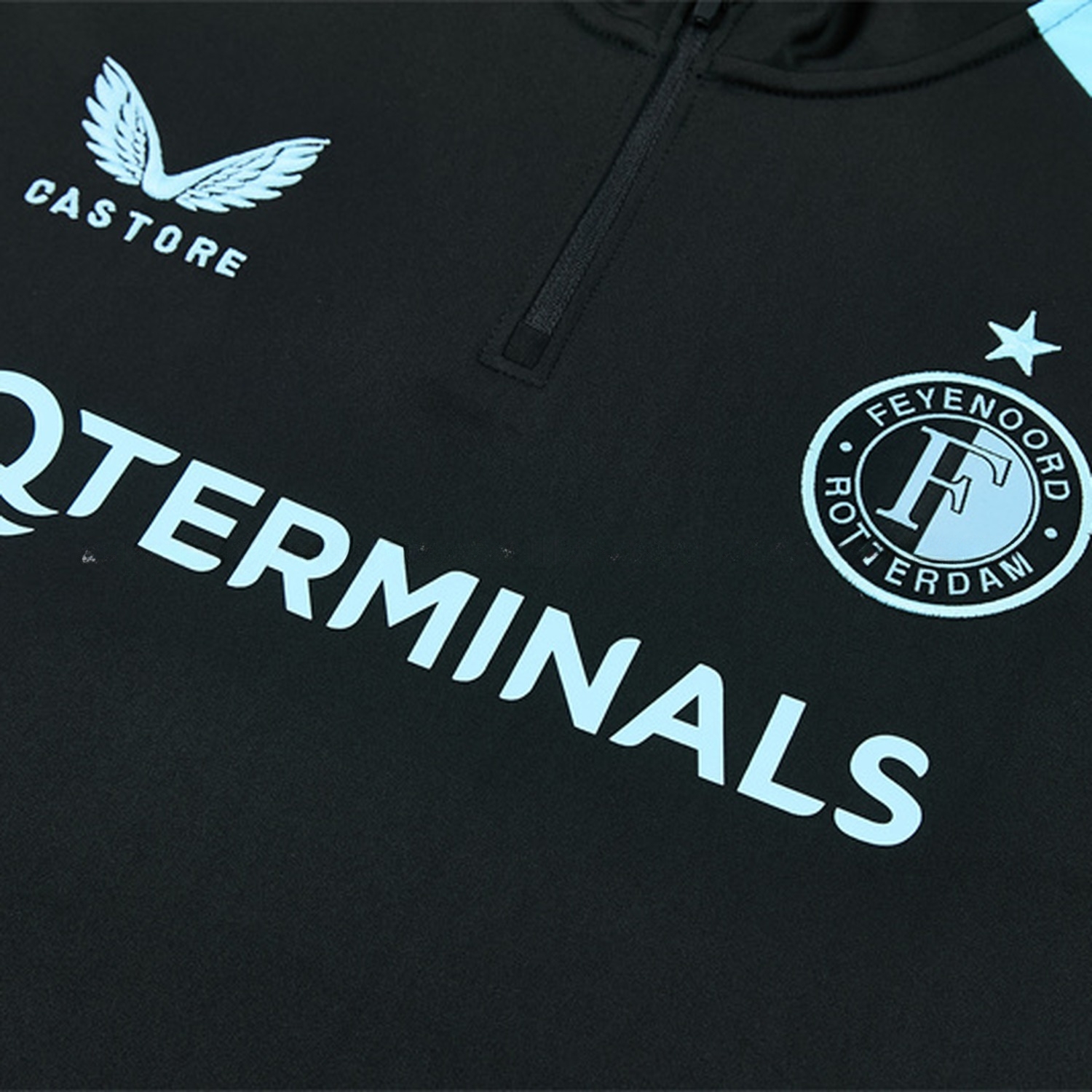 Feyenoord 26-27 Kids Long Sleeve Training Set - Black Top & Black Pants - UnitedFutballJersey
