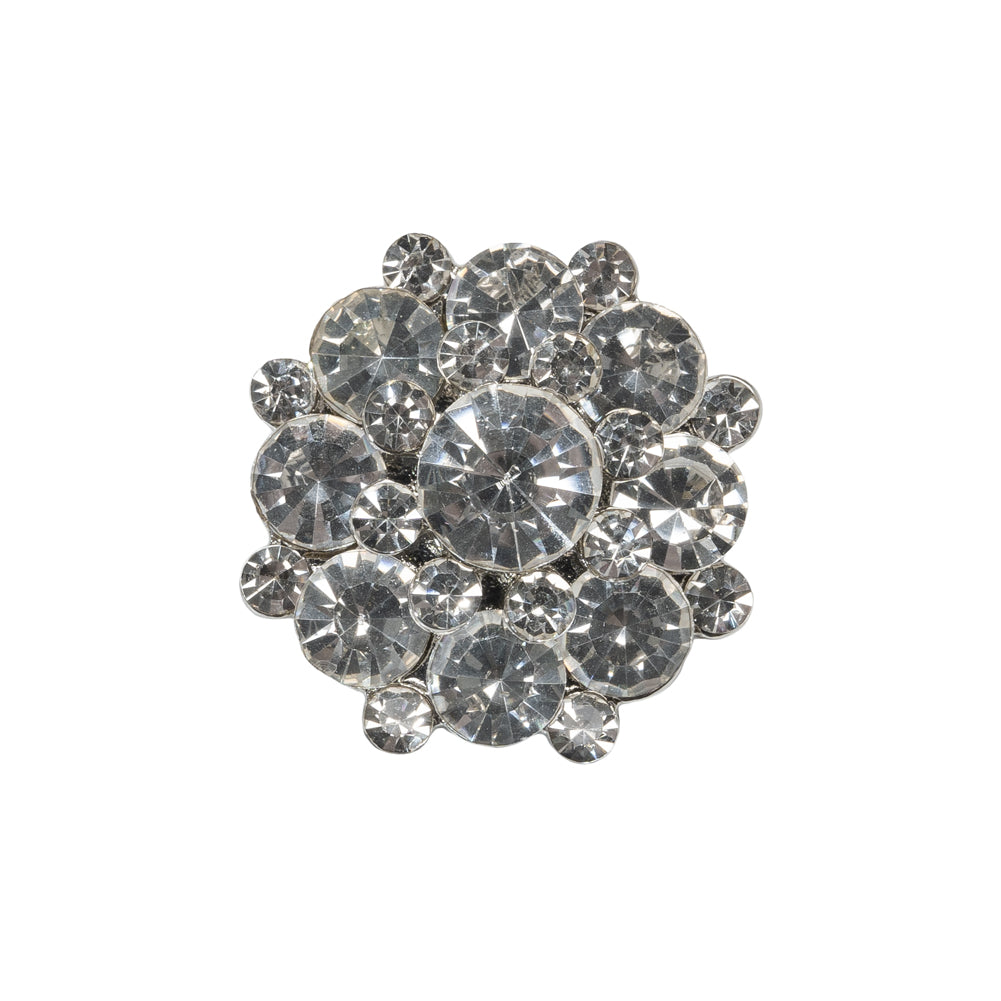 Rhinestone and Metal Shank Back Button - 38L/24mm - Crystal and Nickel-Free Silver Big Rings of Stones - Joann Fabrics
