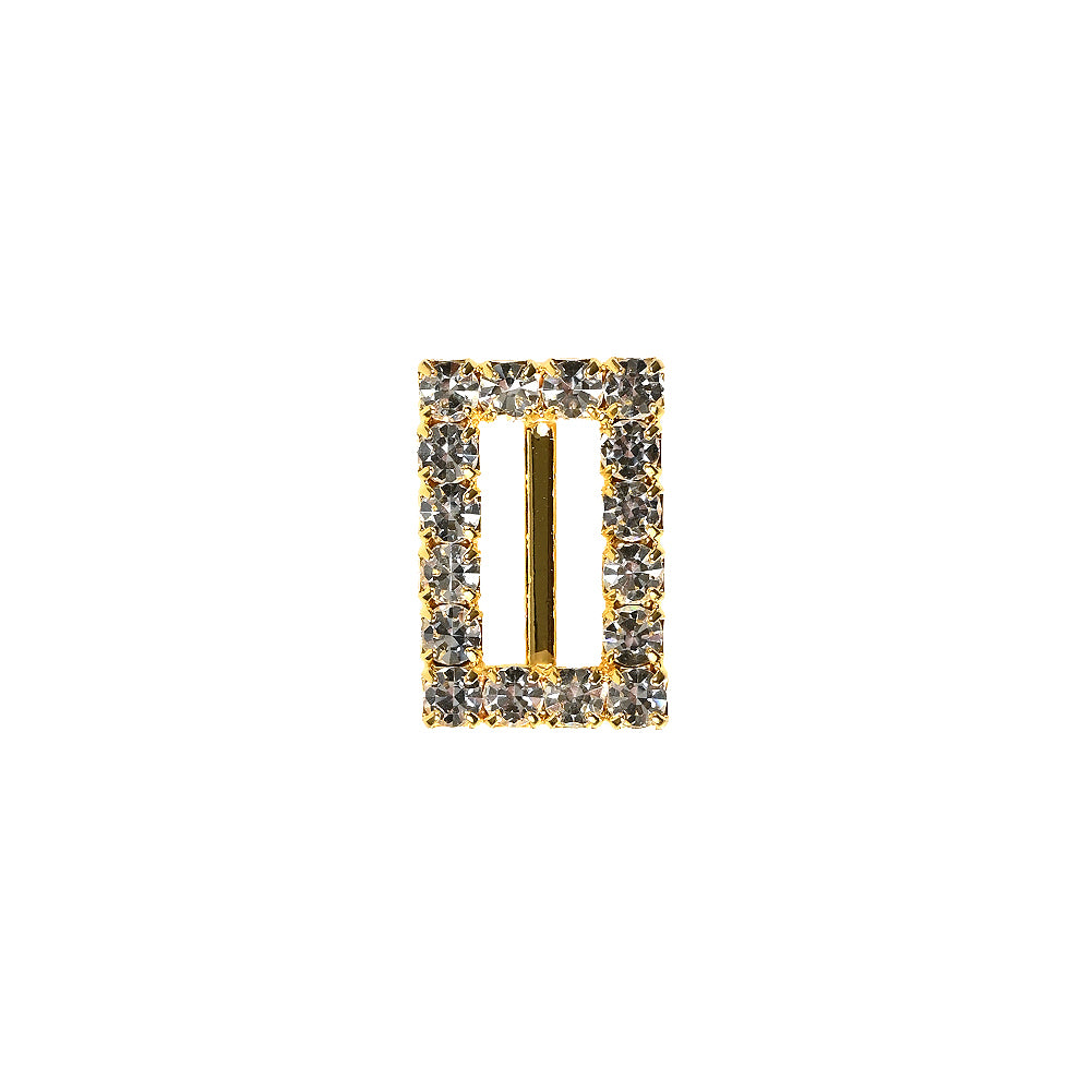 Swarovski Crystal and Gold Rectangular Rhinestone Slider - 0.5