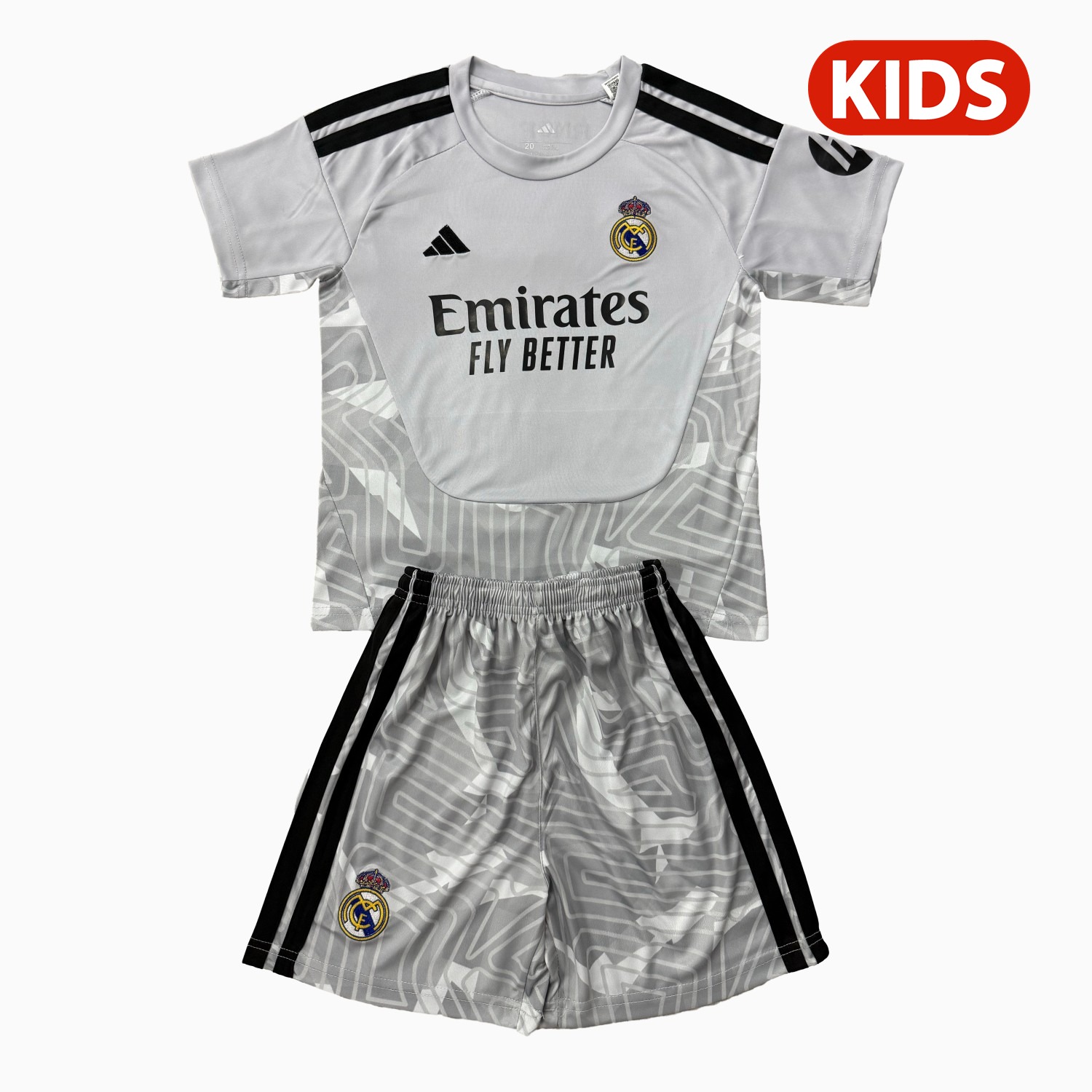 Real Madrid 26-27 Grey Goalkeeper Kids Kit - UnitedFutballJersey