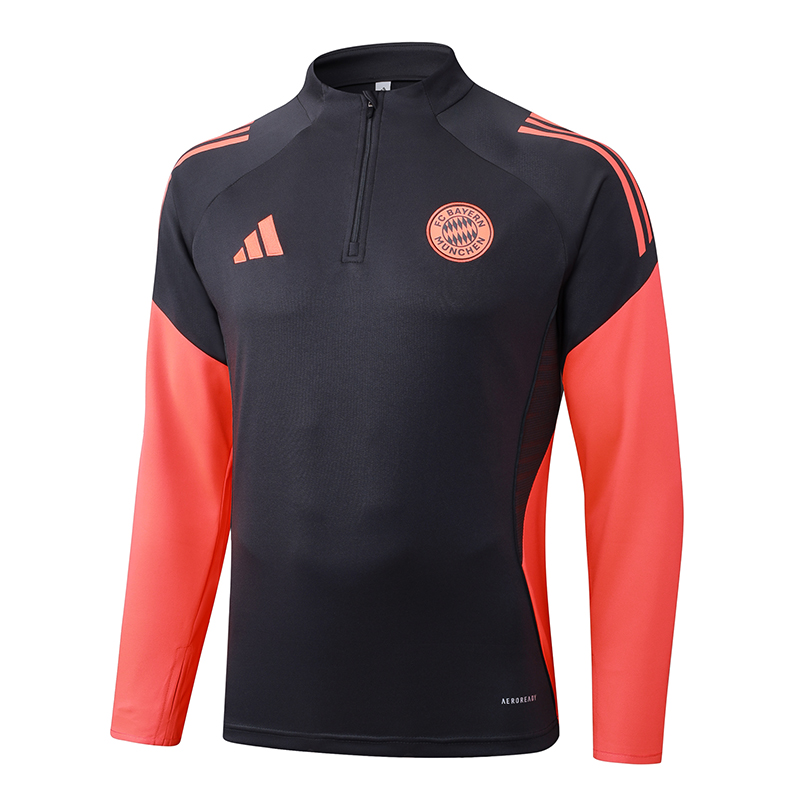 2025/2026 Bayern Munich Half-Pull Training Suit Dark Gray Football Shirt 1:1 Thai Quality Set