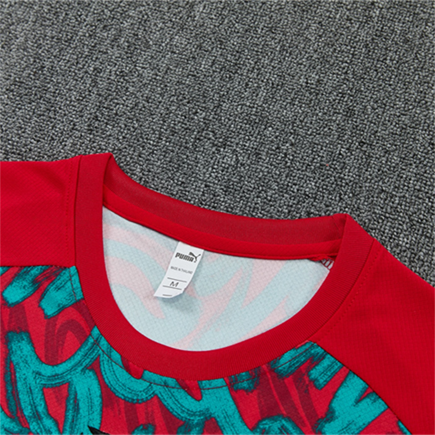 Portugal 2026 Kids Short-Sleeve Training Set - Red And Turquoise With A Swirling Pattern Top & Pants - UnitedFutballJersey