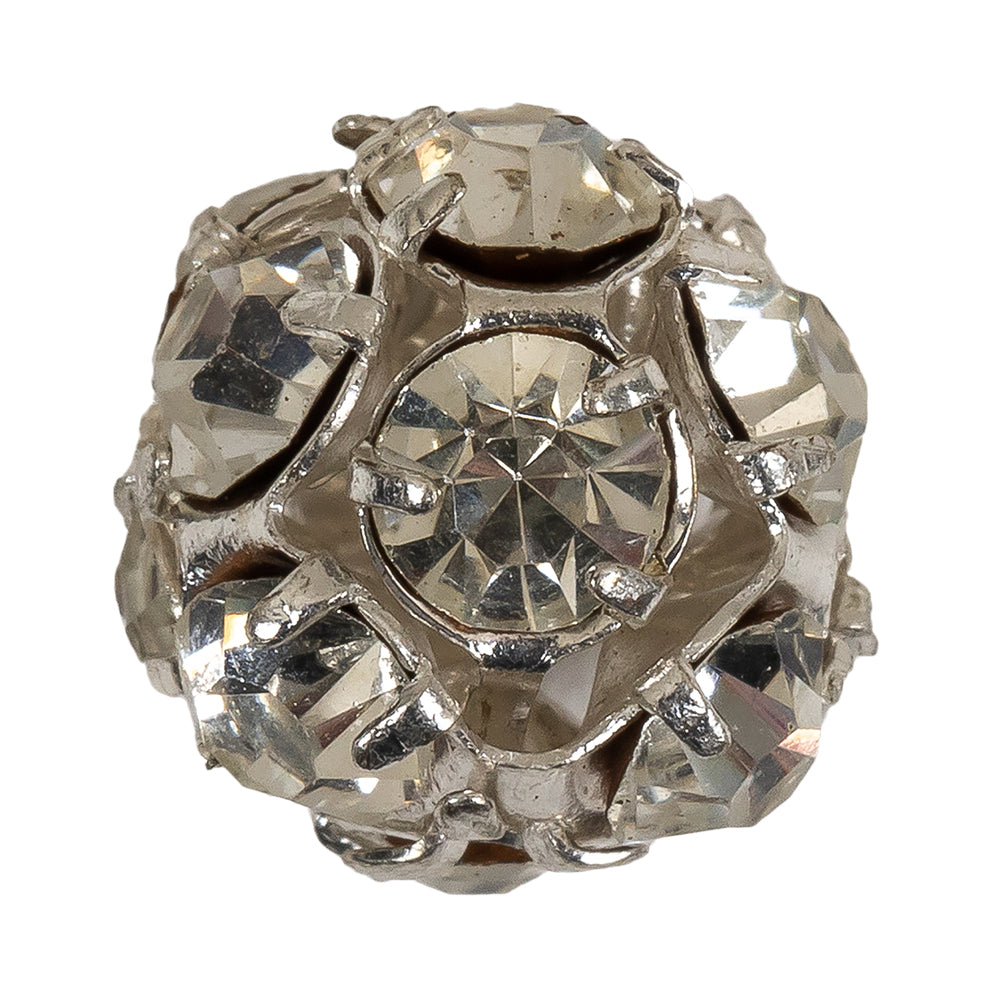 Vintage Crystal and Silver Rhinestone Ball Button - 20L/12.5mm - Joann Fabrics
